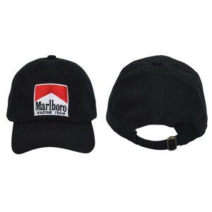 MARLBORO RACING TEAM DADS CAP VINTAGE NEW BLACK HAT BLACK